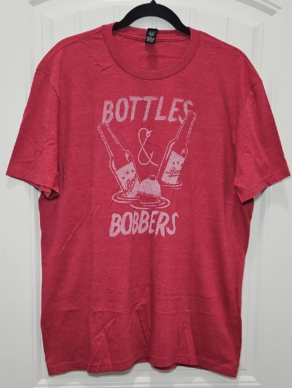 Mason Jar Label Bottles & Bobbers Graphic Tee New Large Unisex